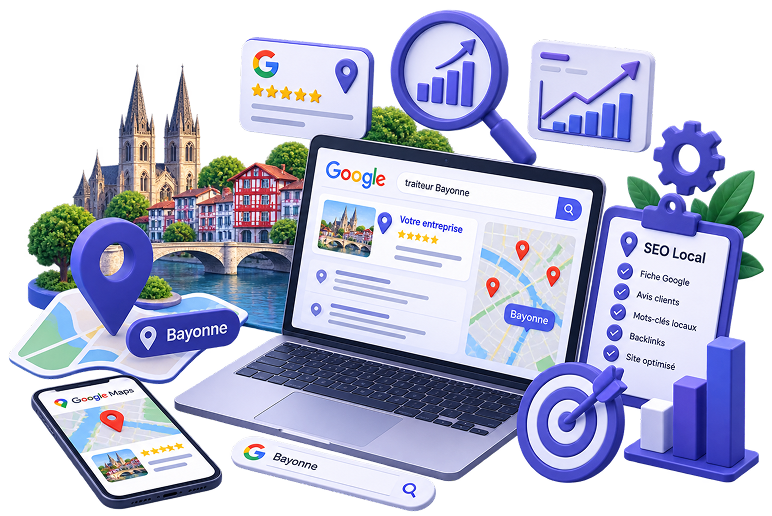 Guide SEO local à Bayonne — Comment apparaître en premier sur Google quand vos clients cherchent